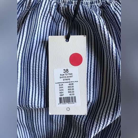 NWT … NUMPH “Size: 38 / XL” Shoya Striped Top / Blouse - Picture 5 of 5